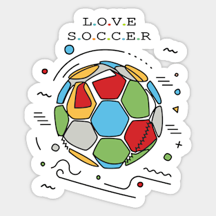 Love Soccer Sticker